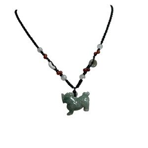 Jade Adjustable Necklace With Charm